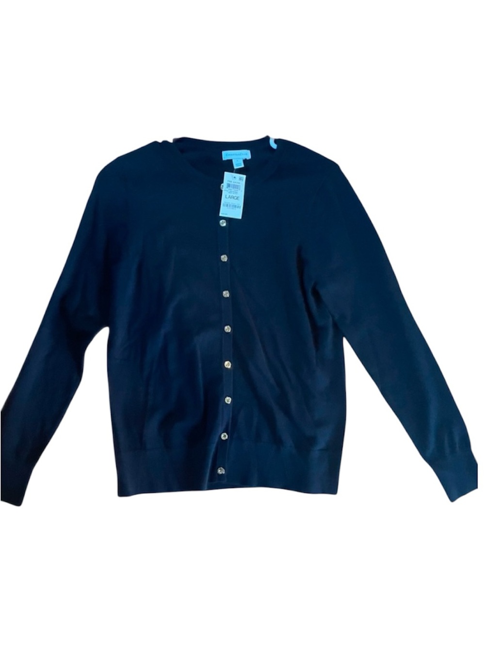 Charter Club Button Cardigan Sweater Large Dark Academia Quiet Luxury Preppy